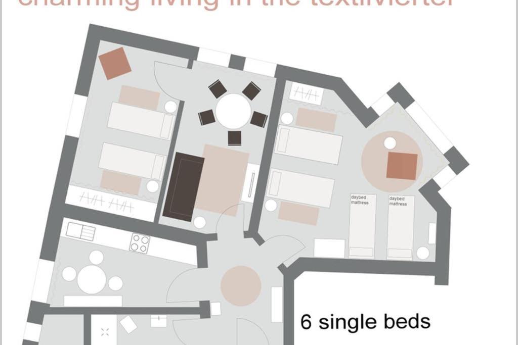 Charmant Leben Im Textilviertel - Stilvolle Wohnung - Zentral Und Ruhig Augsburg Dış mekan fotoğraf